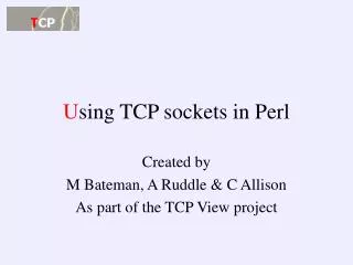 U sing TCP sockets in Perl