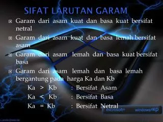 sifat larutan garam