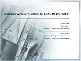 Consenting Withdrawn Subjects for Follow-Up Information