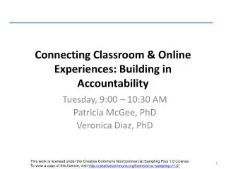 Connecting Classroom &amp; Online Experiences: Building in Accountability