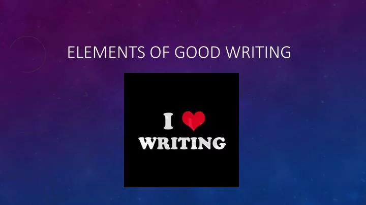 elements of good writing