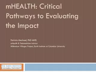 mHEALTH: Critical Pathways to Evaluating the Impact