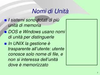 nomi di unit