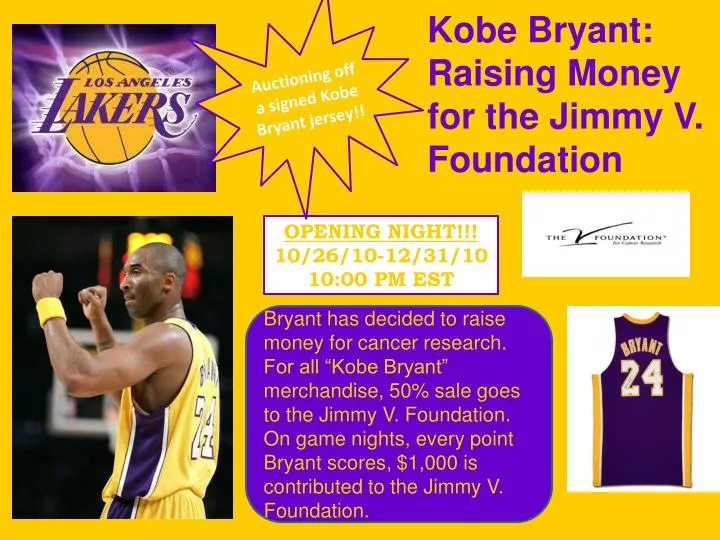 kobe bryant raising money for the jimmy v foundation