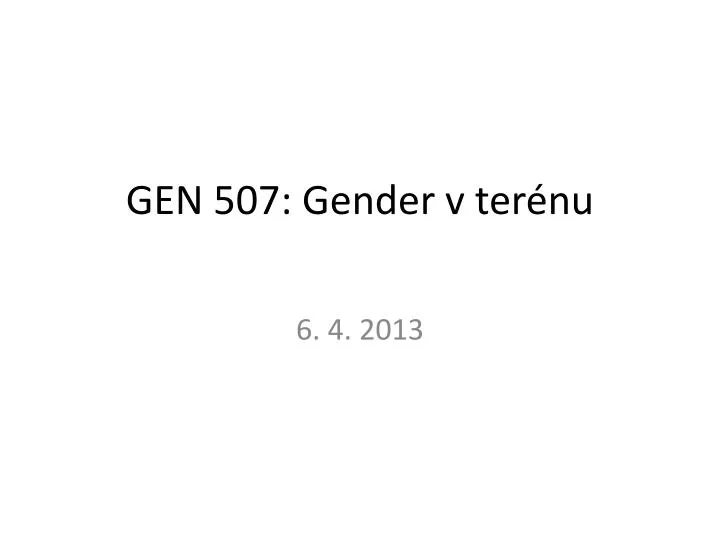 gen 507 gender v ter nu