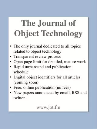 The Journal of Object Technology