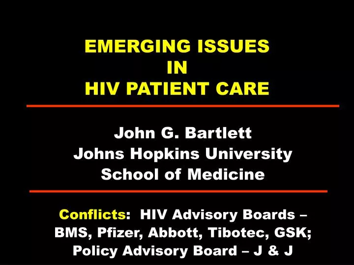 emerging issues in hiv patient care