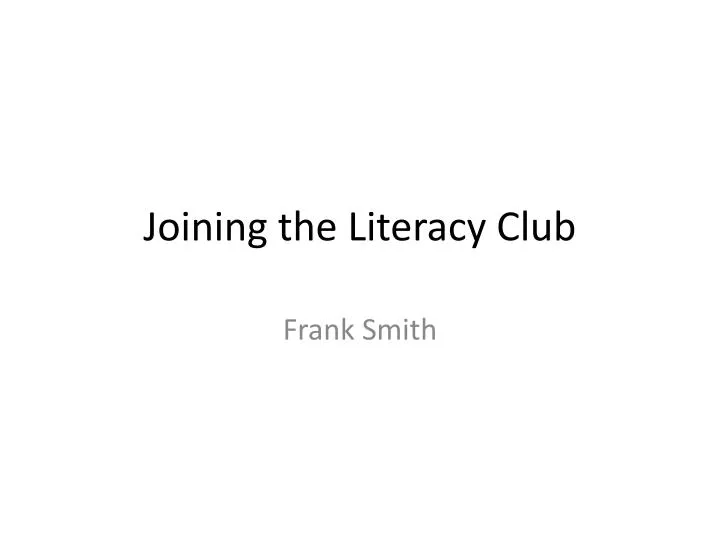 joining the literacy club