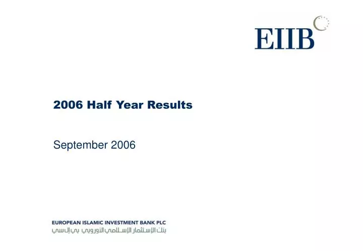 2006 half year results