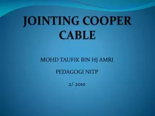 JOINTING COOPER CABLE