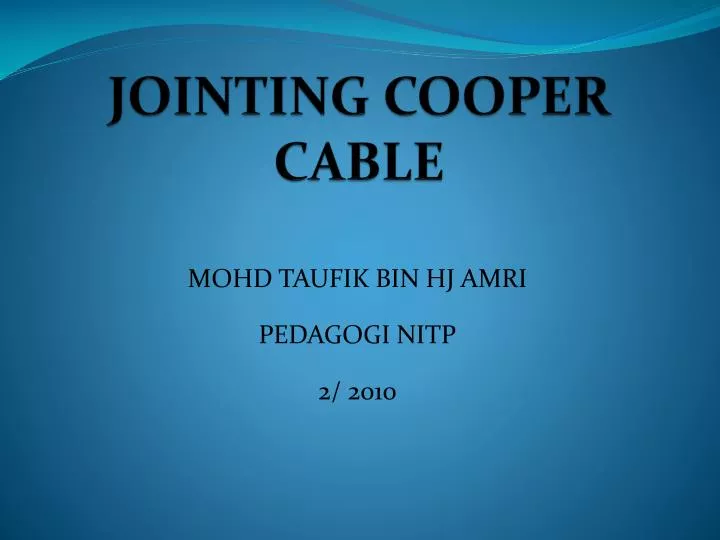 jointing cooper cable