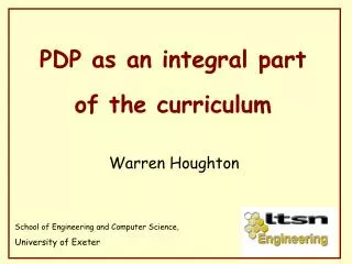 PDP as an integral part of the curriculum