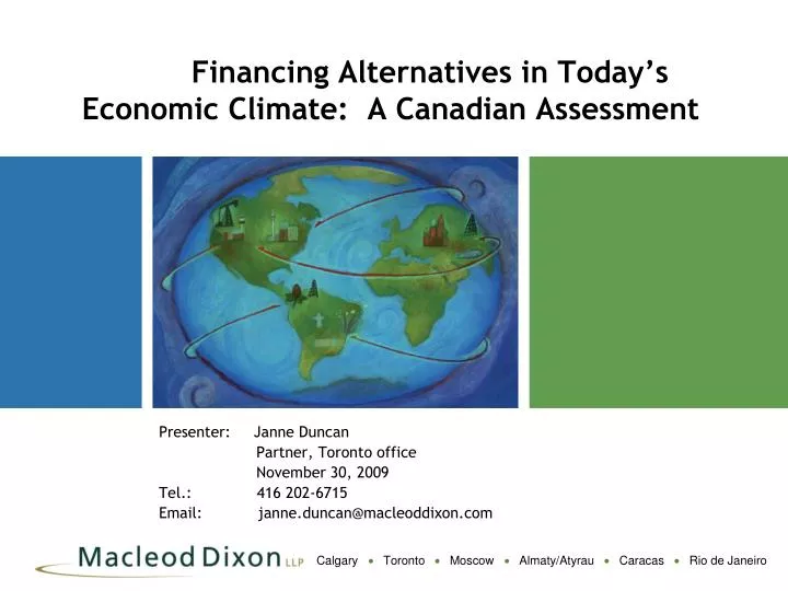 financing alternatives in today s economic climate a canadian assessment