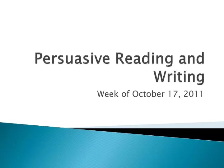 persuasive reading and writing
