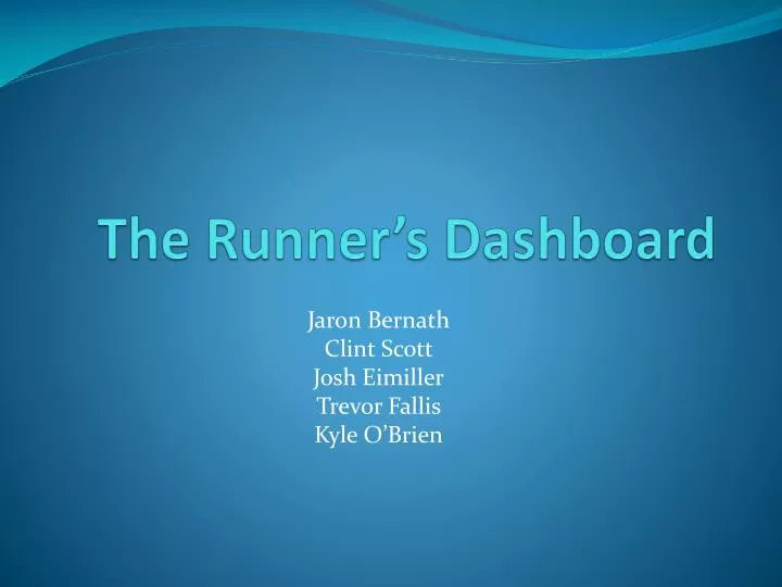 the runner s dashboard