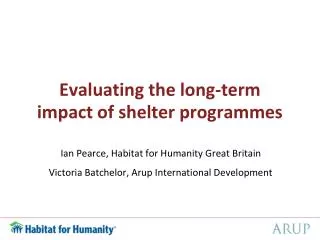 Evaluating the long-term impact of shelter programmes