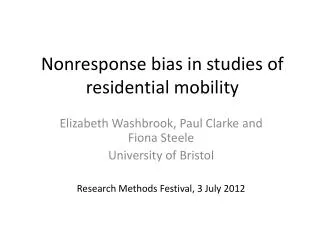 Nonresponse bias in studies of residential mobility