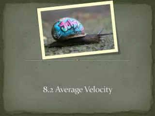 8.2 Average Velocity