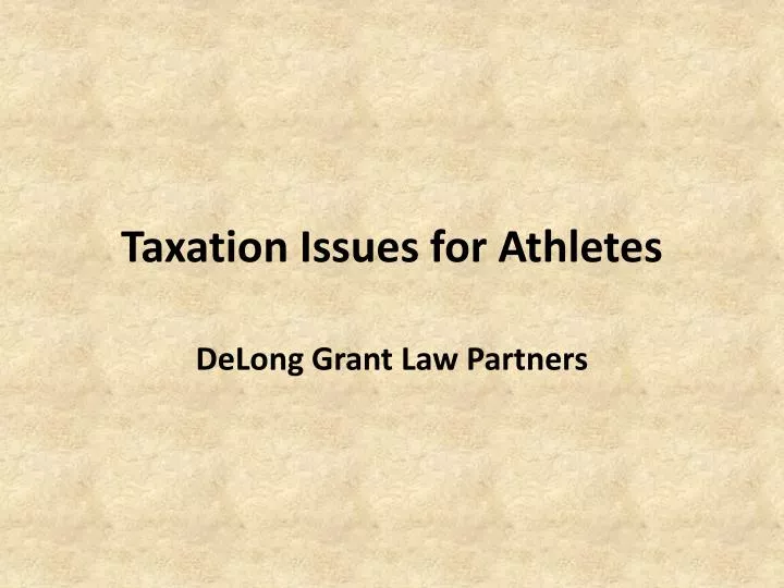 taxation issues for athletes
