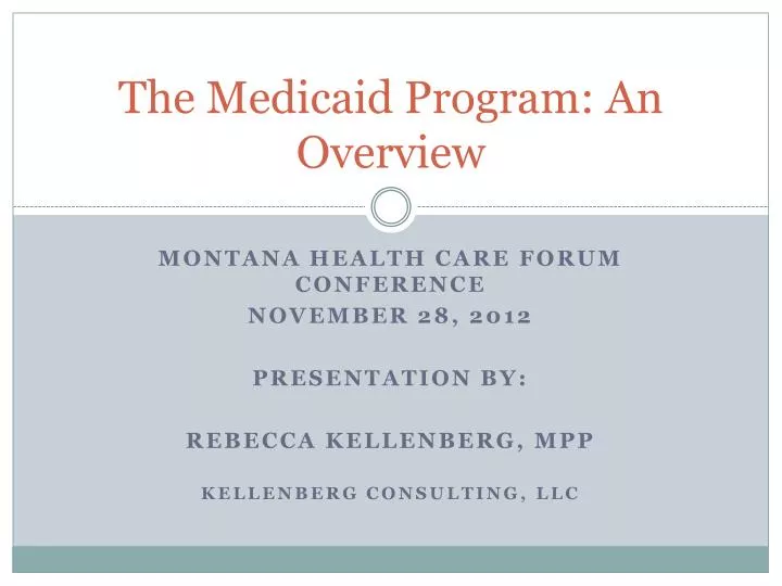 the medicaid program an overview