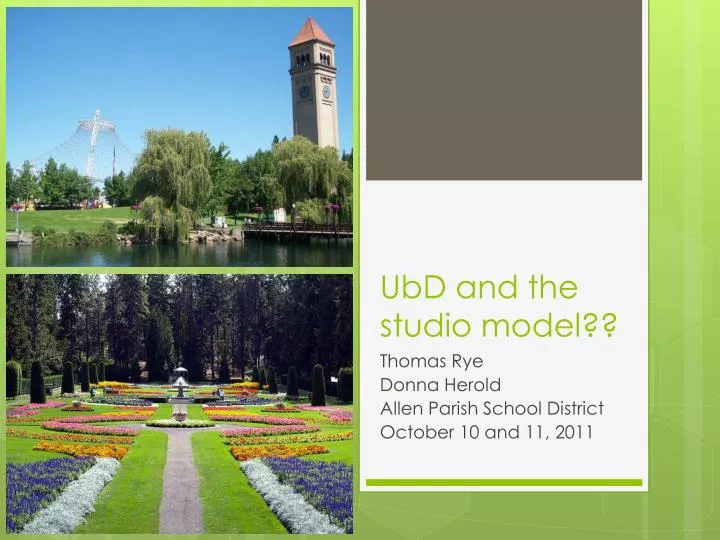 ubd and the studio model