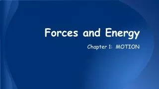 Forces and Energy