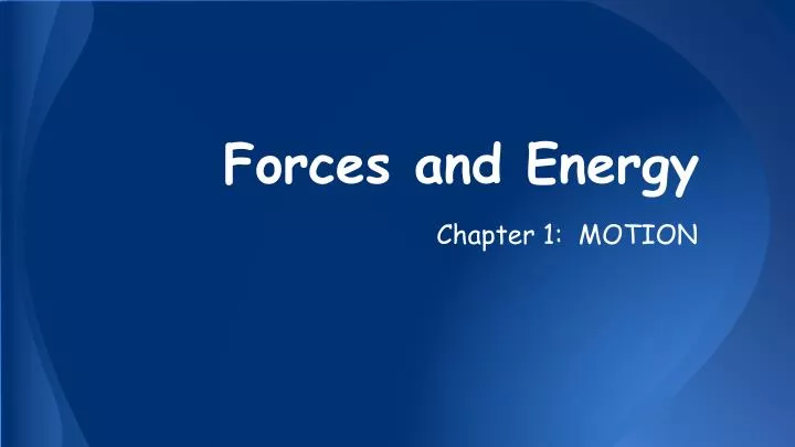forces and energy