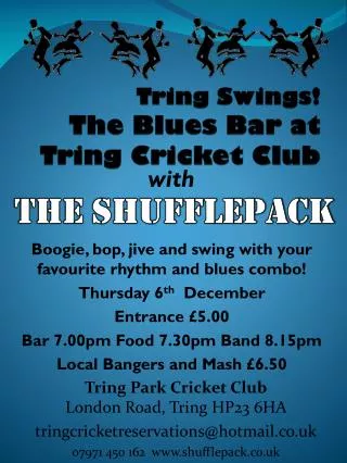 Tring Swings! The Blues Bar at Tring Cricket Club
