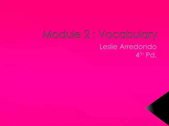 module 2 vocabulary