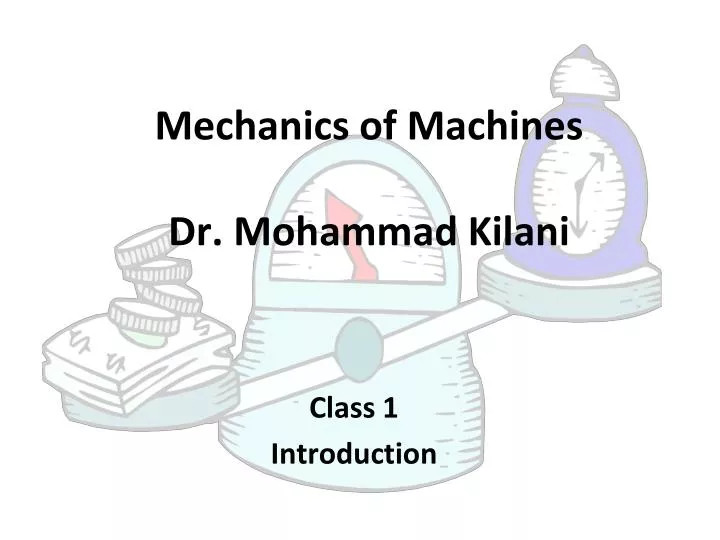 mechanics of machines dr mohammad kilani