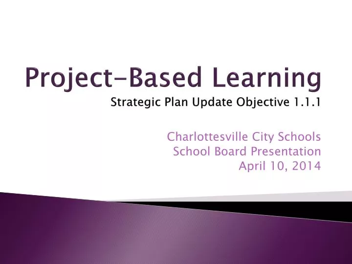 project based learning strategic plan update objective 1 1 1