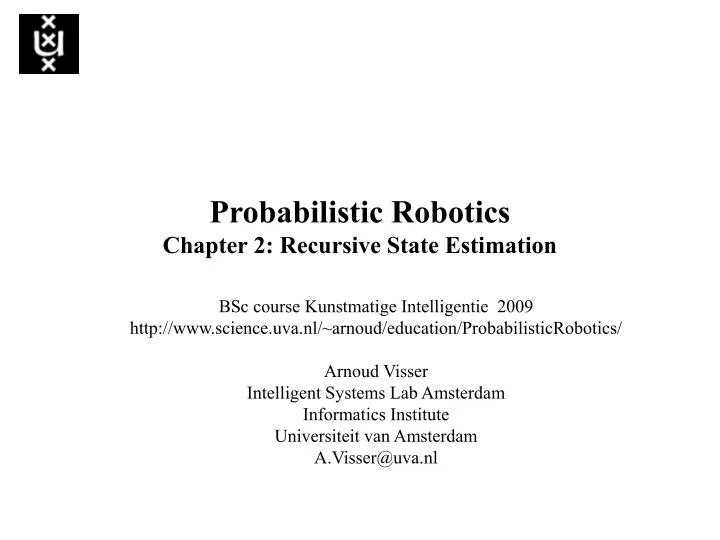 probabilistic robotics chapter 2 recursive state estimation