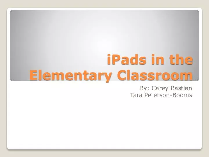 ipads in the elementary classroom