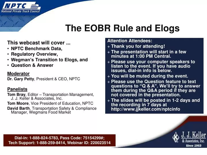 the eobr rule and elogs