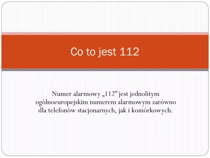 co to jest 112