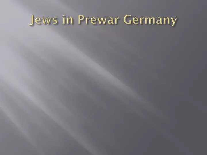 jews in prewar germany
