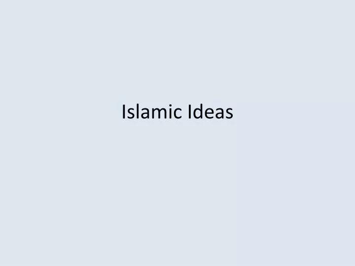 islamic ideas