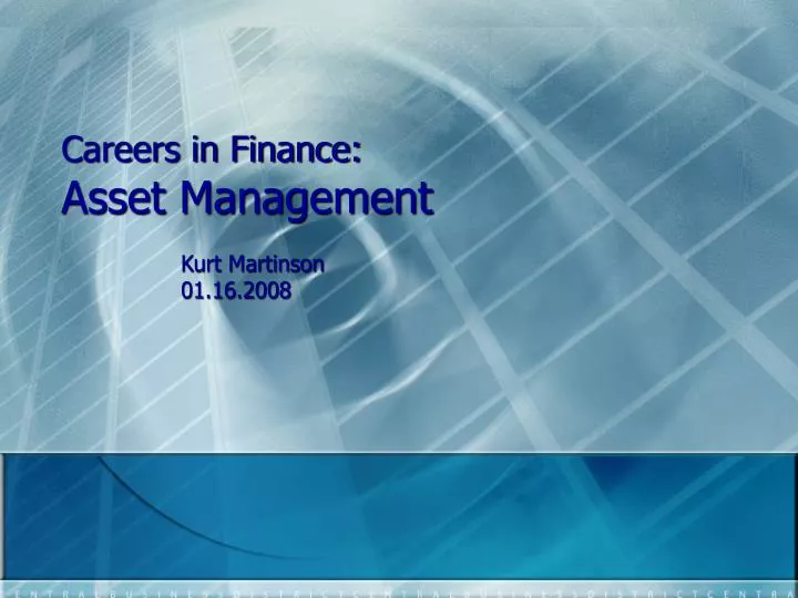 careers in finance asset management