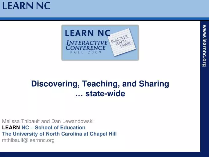 discovering teaching and sharing state wide
