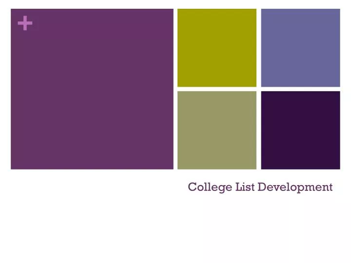 college list development