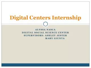 Digital Centers Internship