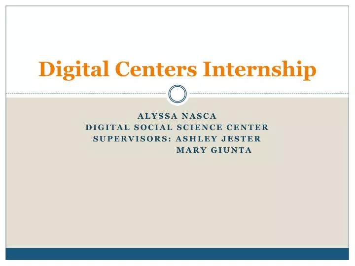 digital centers internship