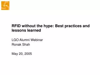 RFID without the hype: Best practices and lessons learned