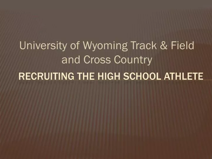recruiting the high school athlete