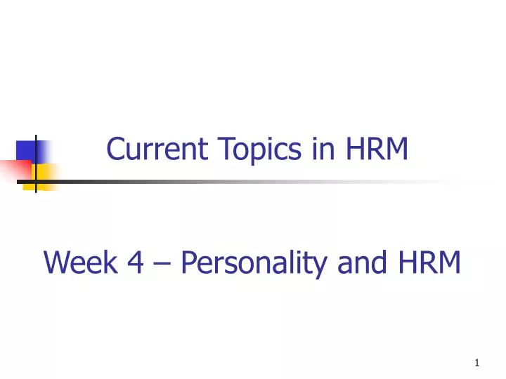 current topics in hrm