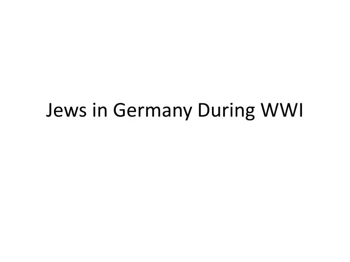 jews in germany during wwi