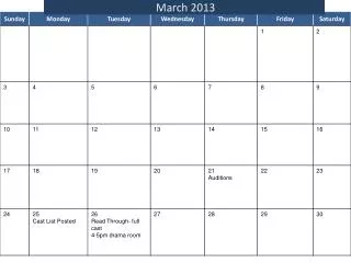 march 2013
