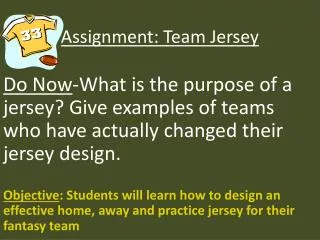 Assignment: Team Jersey
