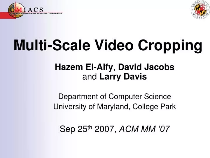 multi scale video cropping