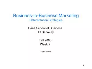 Business-to-Business Marketing Differentation Strategies